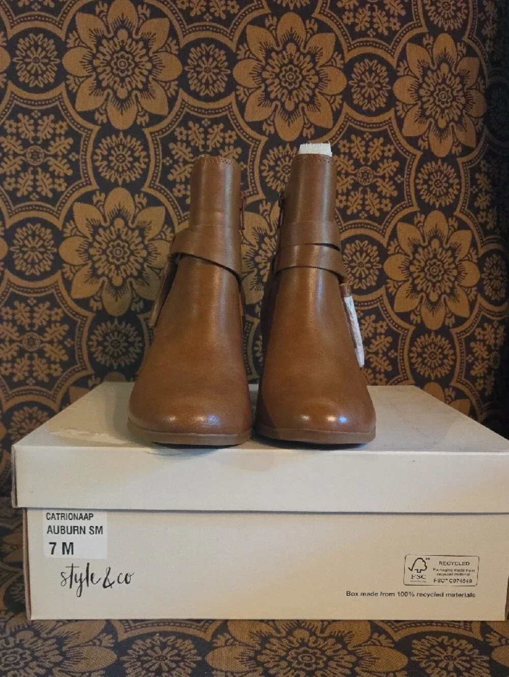 Style & Co. Women's Brown Ankle Boots Size 7